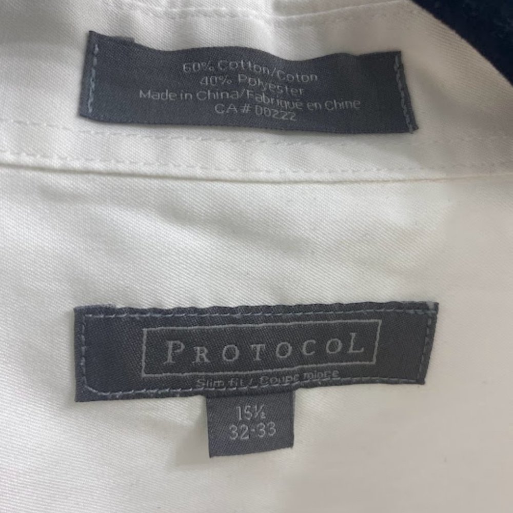 Men's Protocol White Button-Down Shirt - Picture 4 of 4
